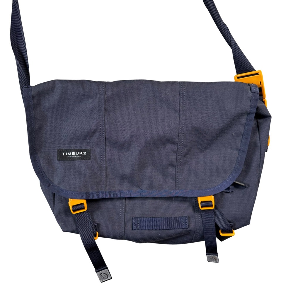 Timbuk2 Classic Messenger Bag Medium Navy Blue Buckles Utility Work Laptop